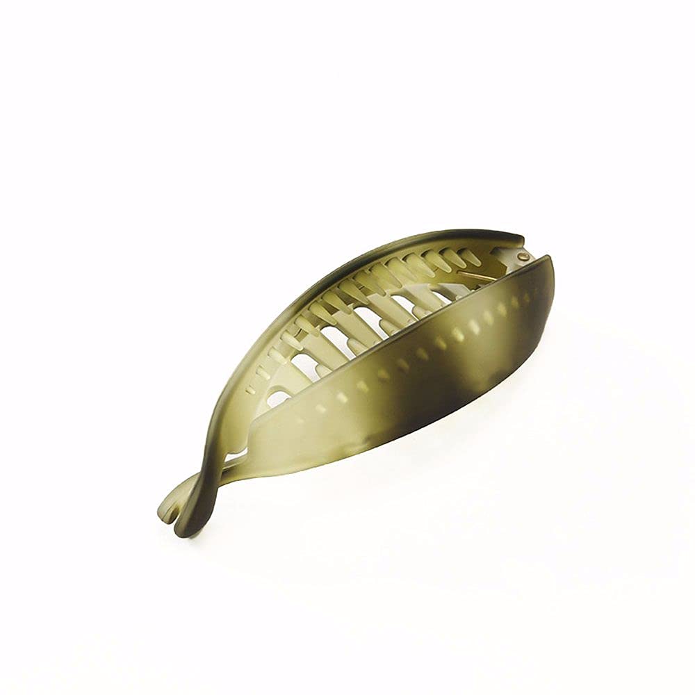 Elegant Transparent Hair Claw Clip - Wide Band Teeth Ponytail Holder for Women, All-Match Hair Accessories (Green) | Perfect for Office, Gym, or Everyday Styling