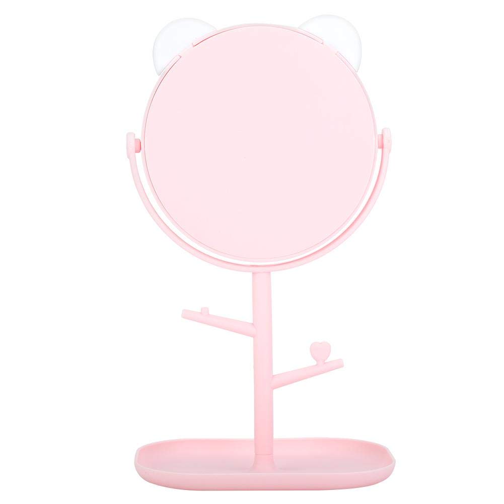 Vanity Mirror with Lights - Portable Desktop Makeup Mirror for Women Girls, LED Cosmetic Mirror with Touch Control (Mickey Ear White) - Perfect for Home Dressing Table, Bedroom & Travel Beauty Essentials