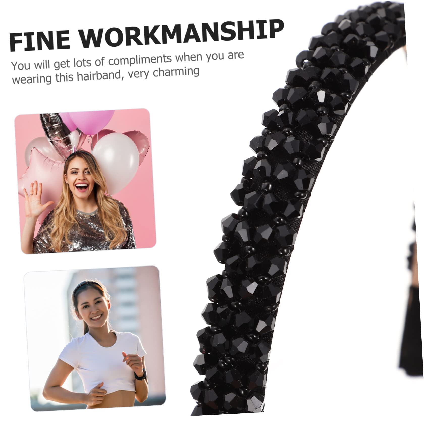 Minkissy Women's Crystal Beaded Headband - Elegant Rhinestone Hair Accessories for Parties, Weddings & Special Events | Comfortable & Stylish Headpiece for Women