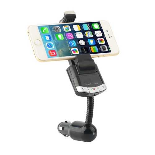 12V/24V Bluetooth FM Transmitter with Hands-Free Calling, USB Charger & MP3 Player - Car Phone Holder for Music Streaming & Safe Driving