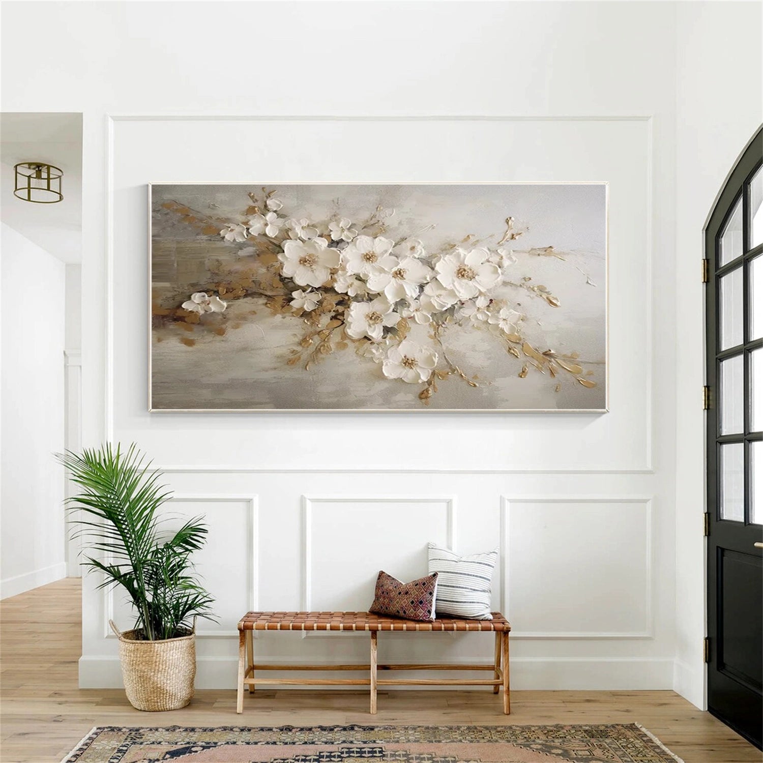 Flower and Tree Painting #FT179 - Handmade Canvas Wall Art for Home Decor, Office, Living Room & Bedroom