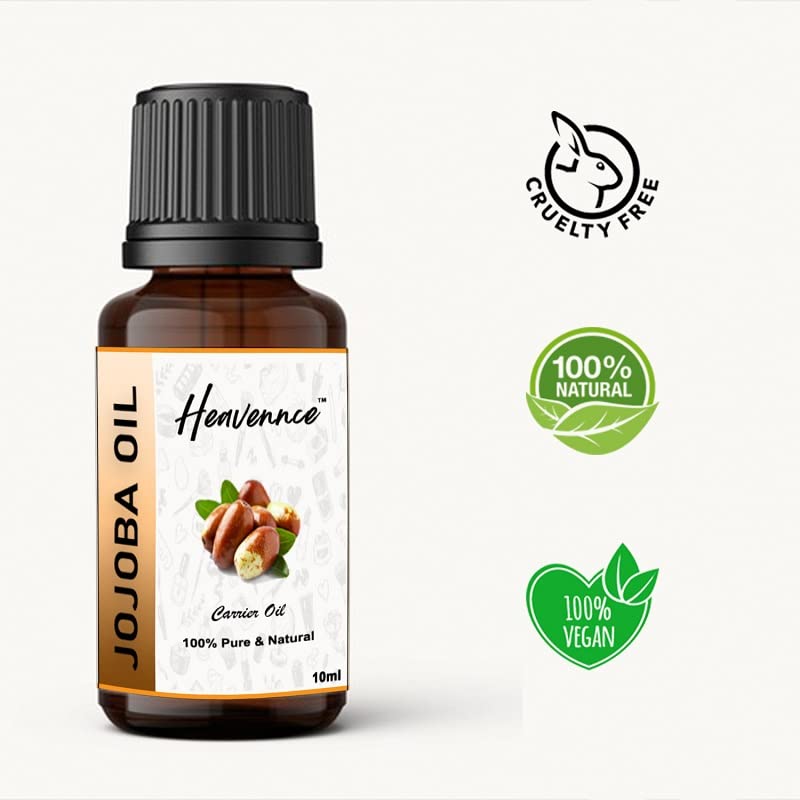 Pure Jojoba Carrier Oil for Skin & Hair - Natural Hydrating Cleanser, Promotes Shiny Hair & Moisturized Skin - 10ml Bottle - Perfect for Daily Skincare, Hair Treatment & Massage Therapy