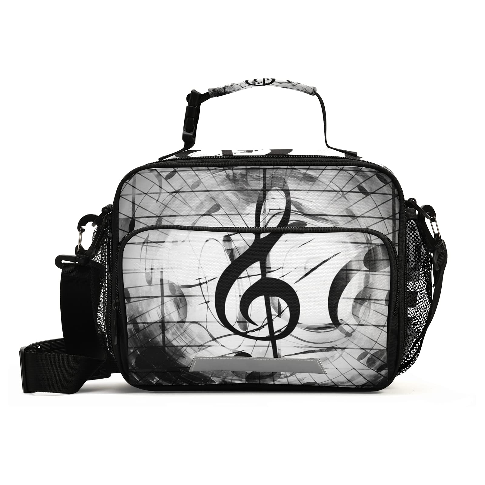 Insulated Lunch Bag with Music Note Design & Detachable Shoulder Strap - Leakproof Soft Cooler for School, Work, Office & Travel - Perfect for Students, Professionals & Outdoor Activities