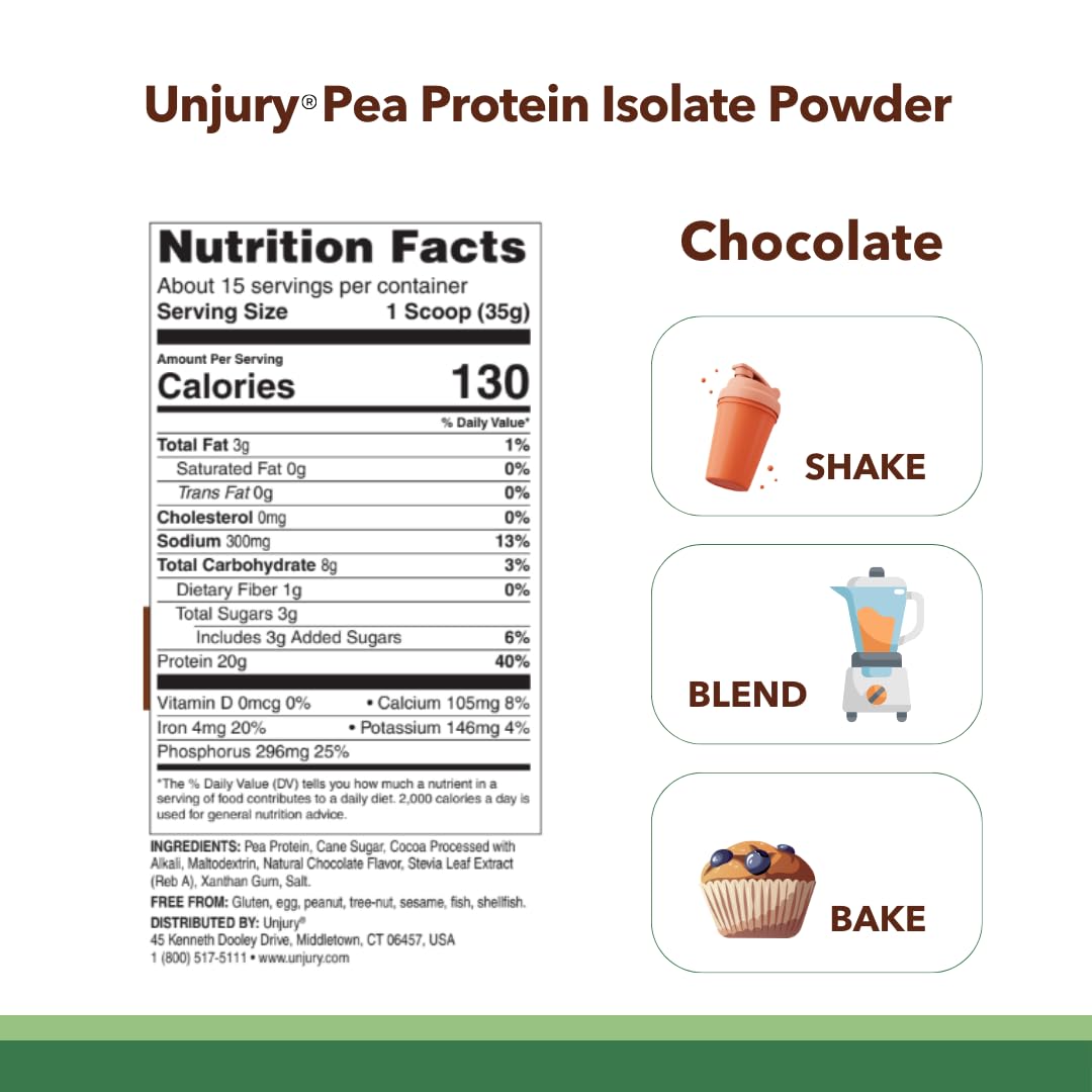 Planted Vegan Protein Powder - 20g Chocolate Pea Protein, Low Sugar Plant-Based Protein | Gluten Free, Dairy Free, Non-GMO (20 Servings) | Perfect for Smoothies, Baking & Post-Workout Recovery