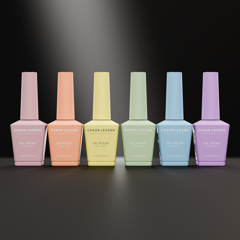 Chaun Legend Gel Collection - 6pc Dreamy Pastel Nail Polish Set for Soft & Elegant Manicures | Perfect for Spring, Summer, Weddings & Everyday Wear