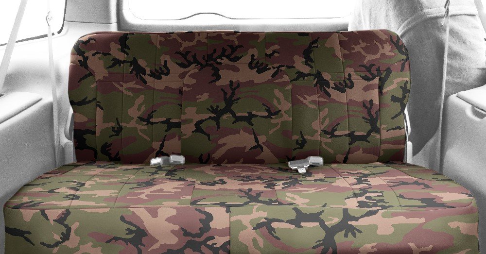 CalTrend Rear Solid Bench Seats - Camouflage Seat Covers for 2005-2006 Jeep Wrangler Retro Insert & Trim | Durable Protection for Off-Roading & Outdoor Adventures
