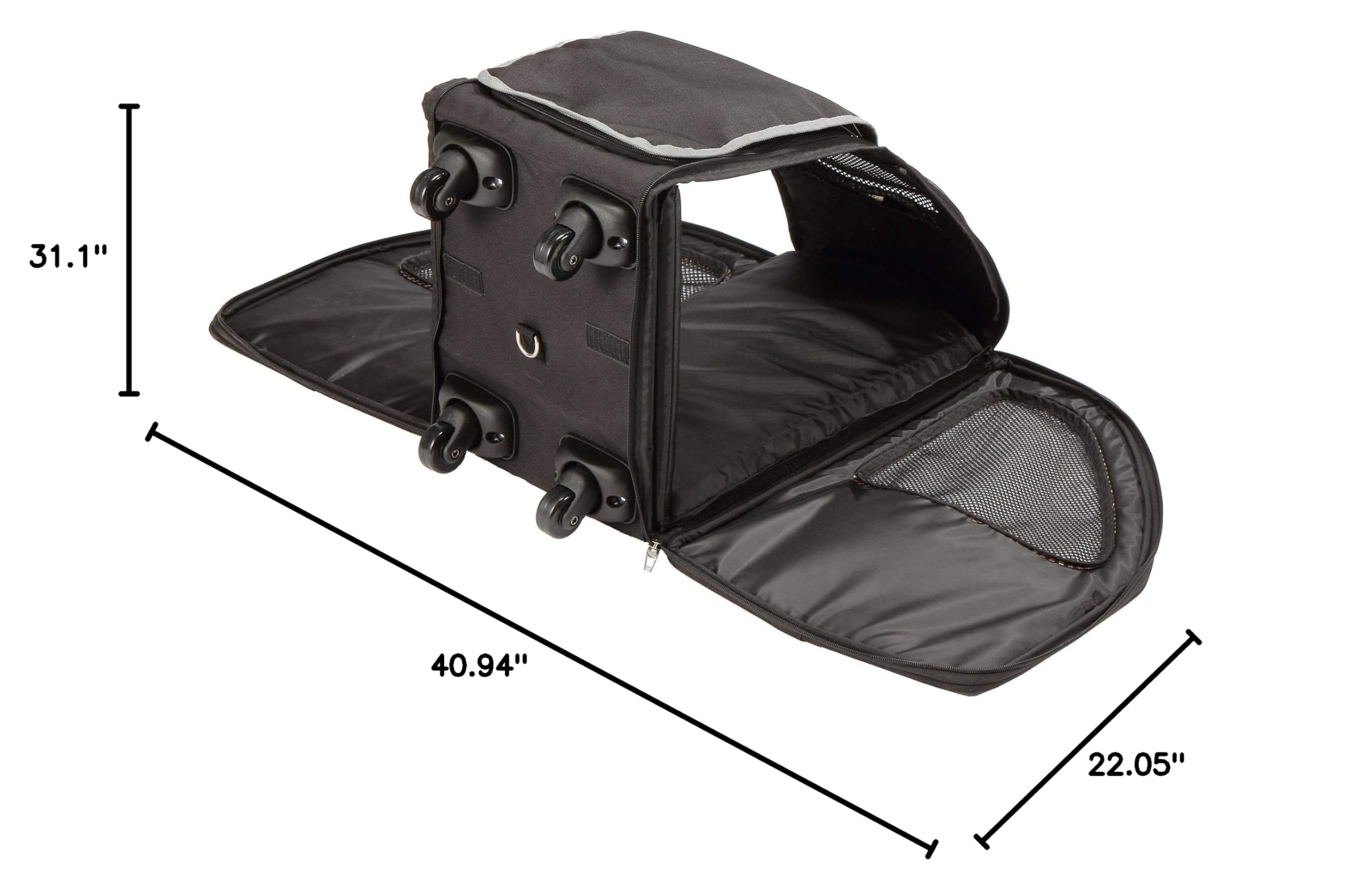 Petique Pepper 5-in-1 Complete Travel System with Pet Carrier & Stroller for Small Dogs and Cats | Portable Pet Gear for Car, Airplane & Outdoor Adventures