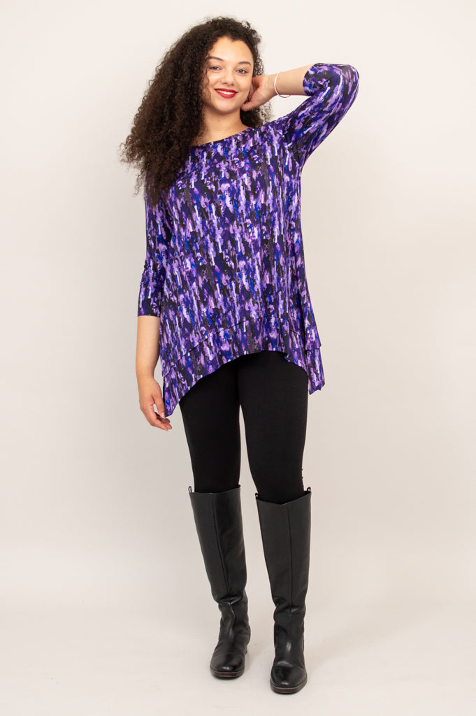 Kindness Tunic Top for Women - Soft Bamboo Fabric in Plum Rain Color - Perfect for Casual Wear, Office Outfits & Summer Dresses