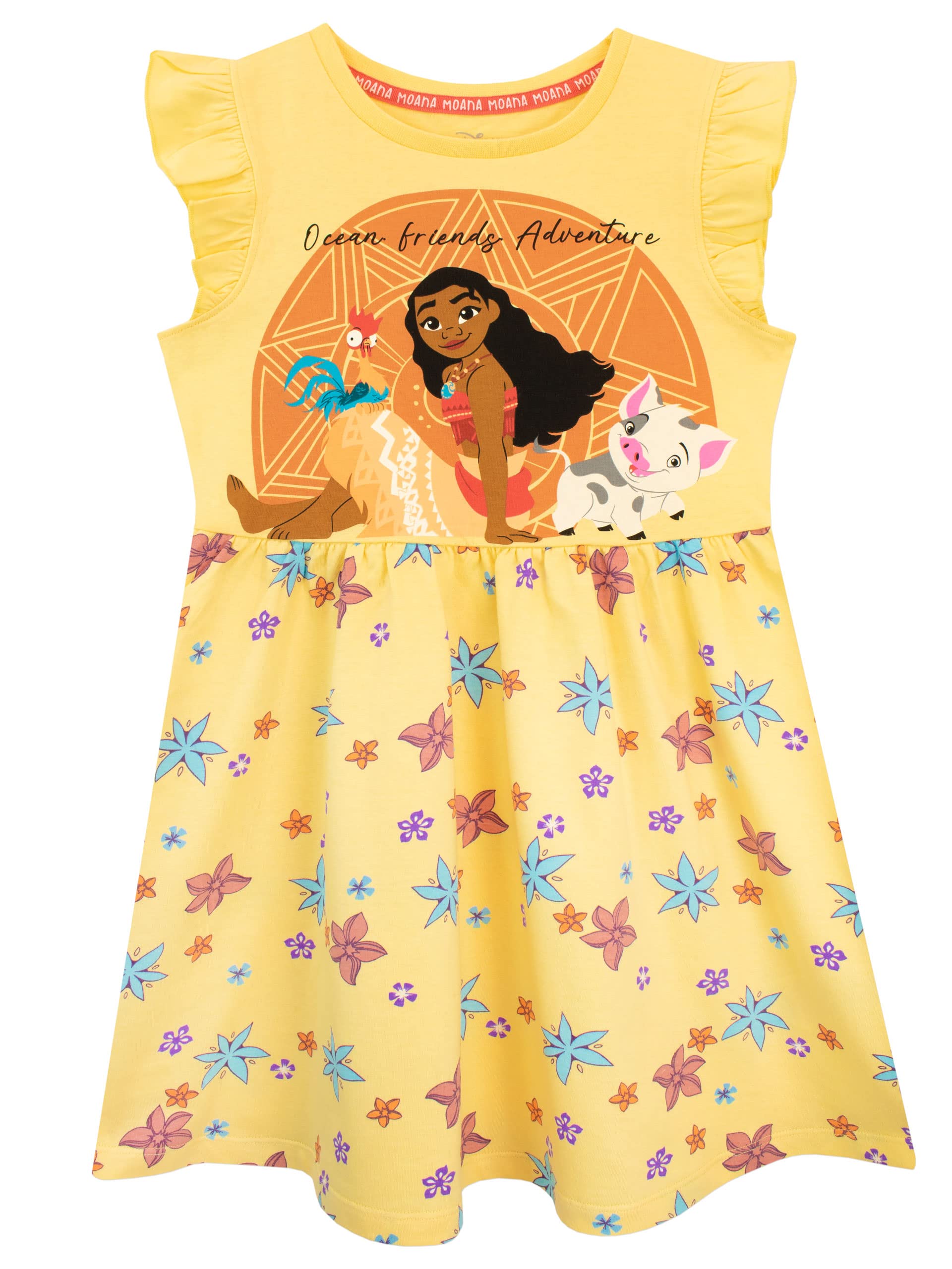 Disney Moana Princess Dress for Girls - Kids Hawaiian Costume & Daywear - Perfect for Halloween, Birthday Parties & Dress-Up Play