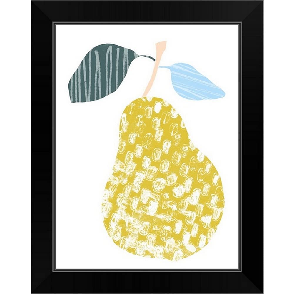 CANVAS ON DEMAND Cut Paper Fruit Black Framed Art Print - 14x18 Inch Fruit Wall Decor - Perfect for Kitchen, Dining Room & Home Office Decor