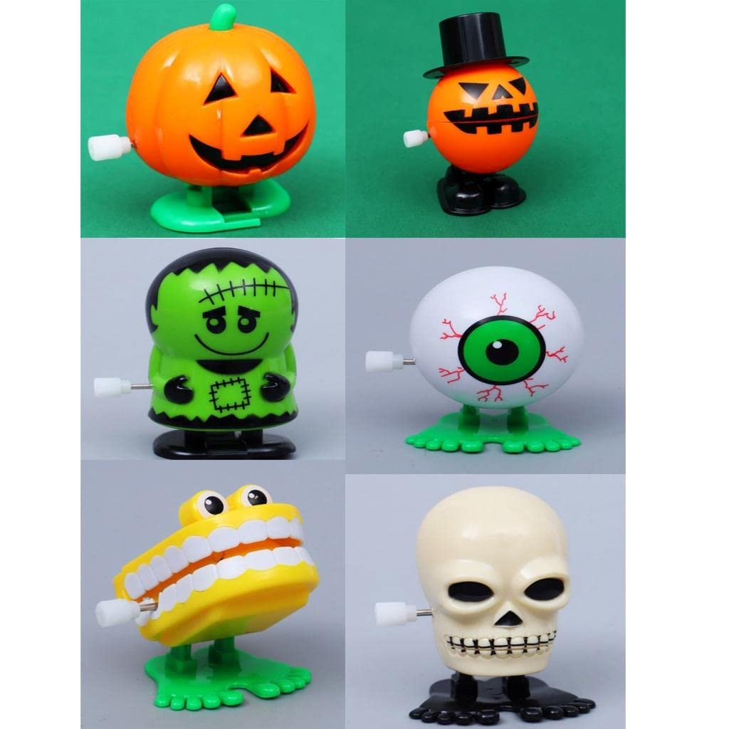 **Aibulala 6Pcs Halloween Wind-Up Walking Toys for Kids - Assorted Clockwork Toys for Trick-or-Treating, Party Favors & Halloween Decorations**