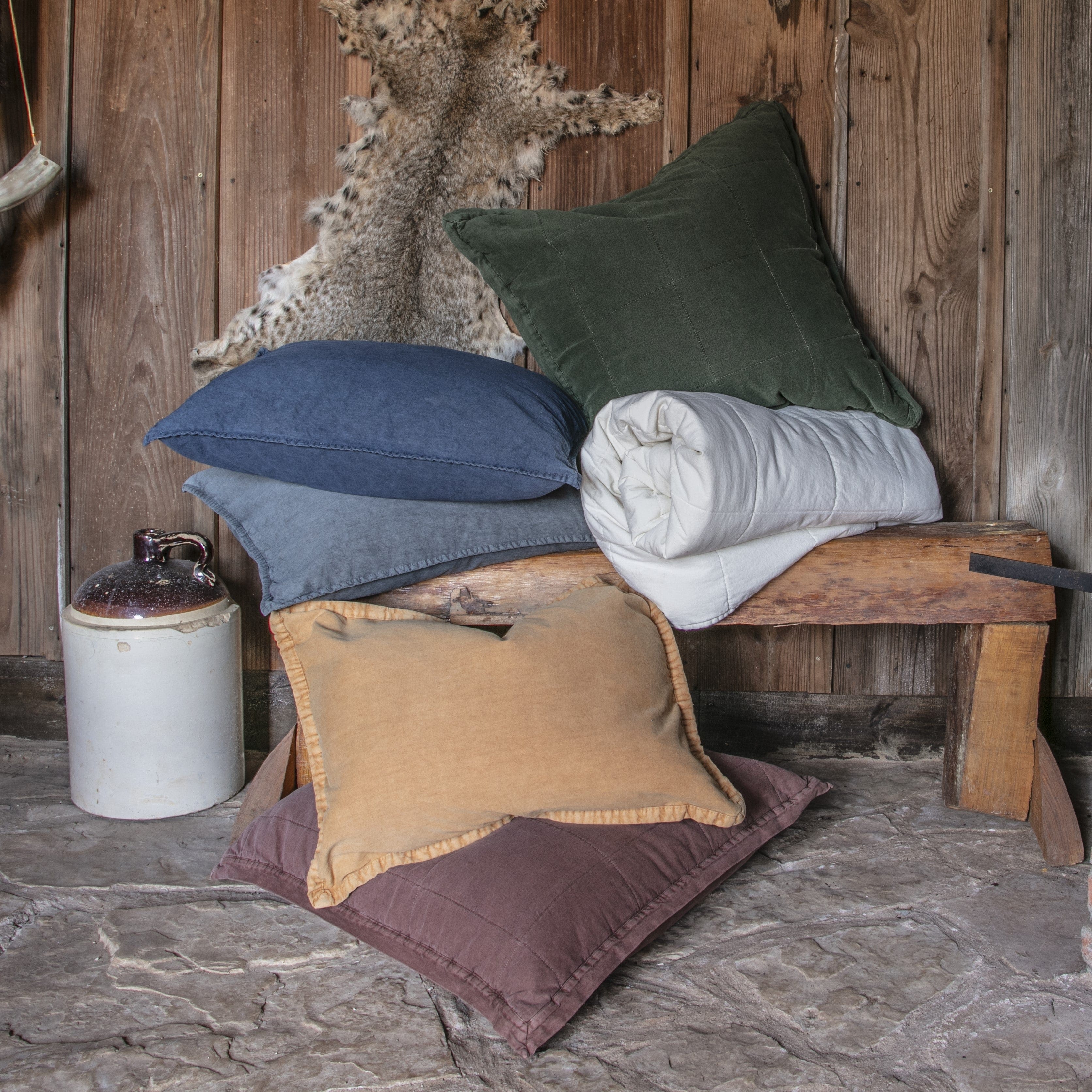 Stonewashed Cotton Canvas Euro Sham Pillow Cover - Soft & Durable Decorative Pillowcase for Bedroom, Living Room, Sofa - Home Decor Essentials