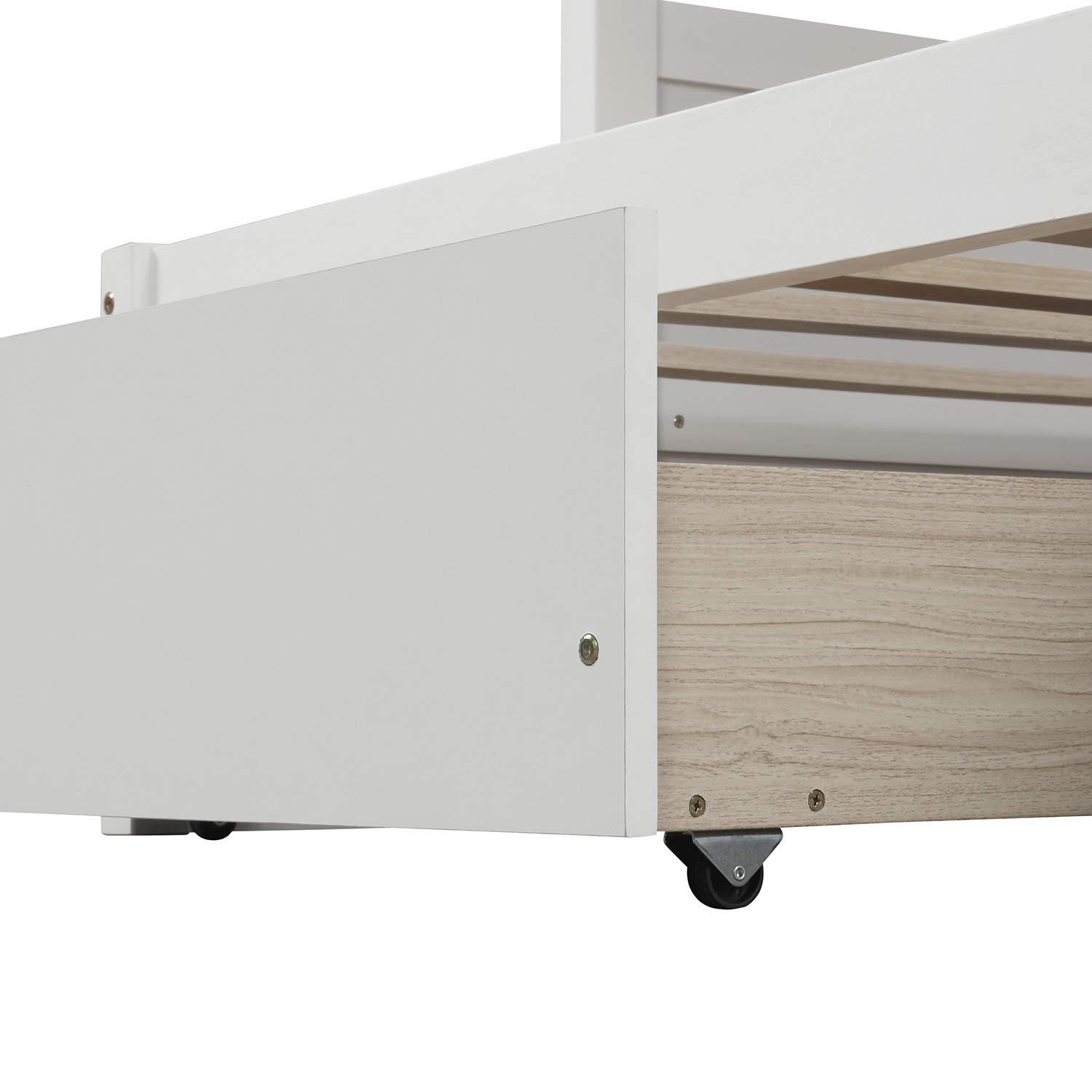 Harper & Bright Designs Solid Wood Twin Over Full Bunk Bed with Storage Drawers, Ladder & Safety Guard Rail - Space Saving Kids, Teens & Adults Bedroom Furniture (White) | Perfect for Small Rooms, Shared Kids Rooms & Guest Bedrooms