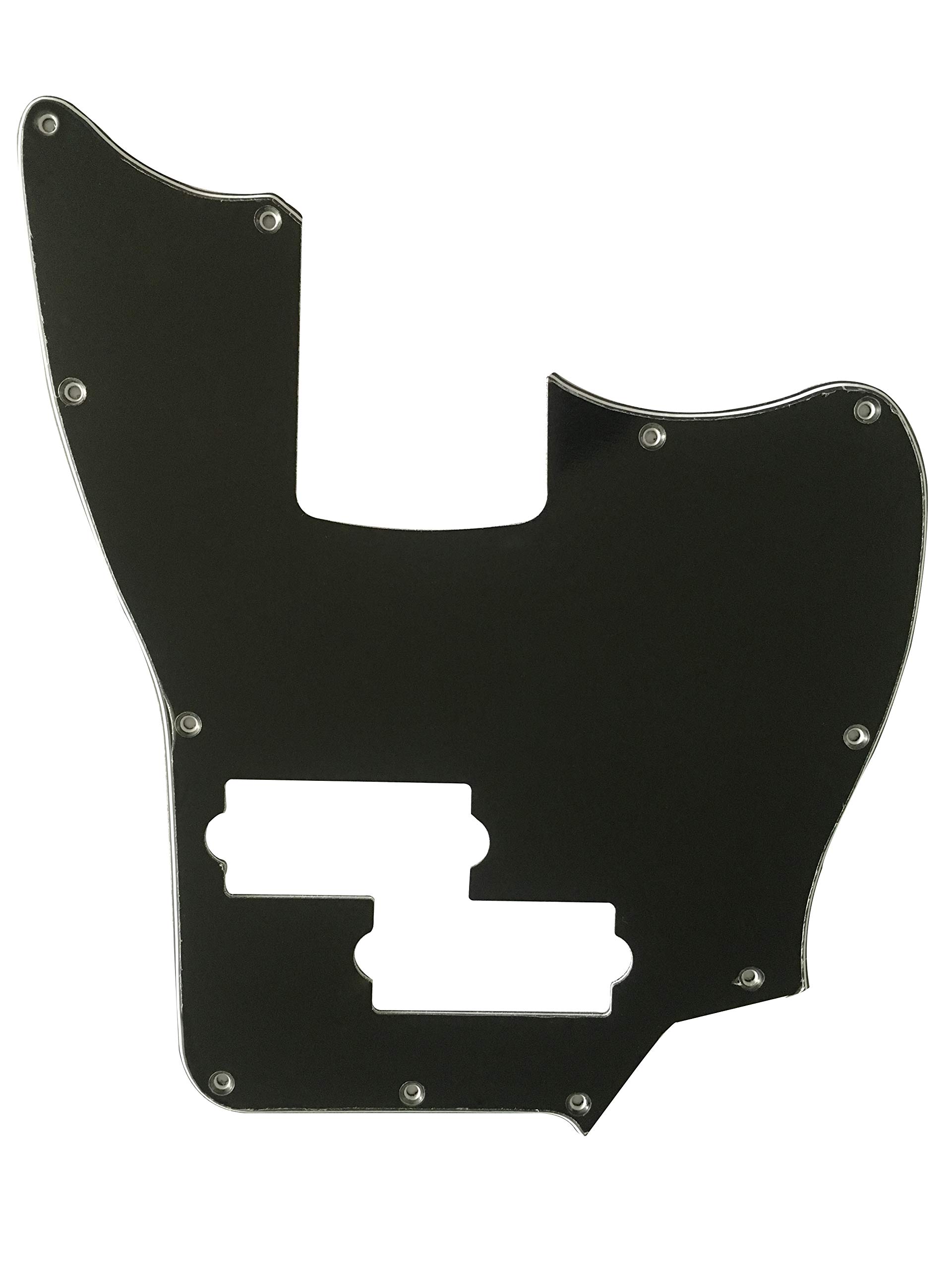 Custom 3-Ply Black Guitar Pickguard for Squier Jaguar Bass SS Short Scale - Perfect Replacement & Protection for Bass Guitars