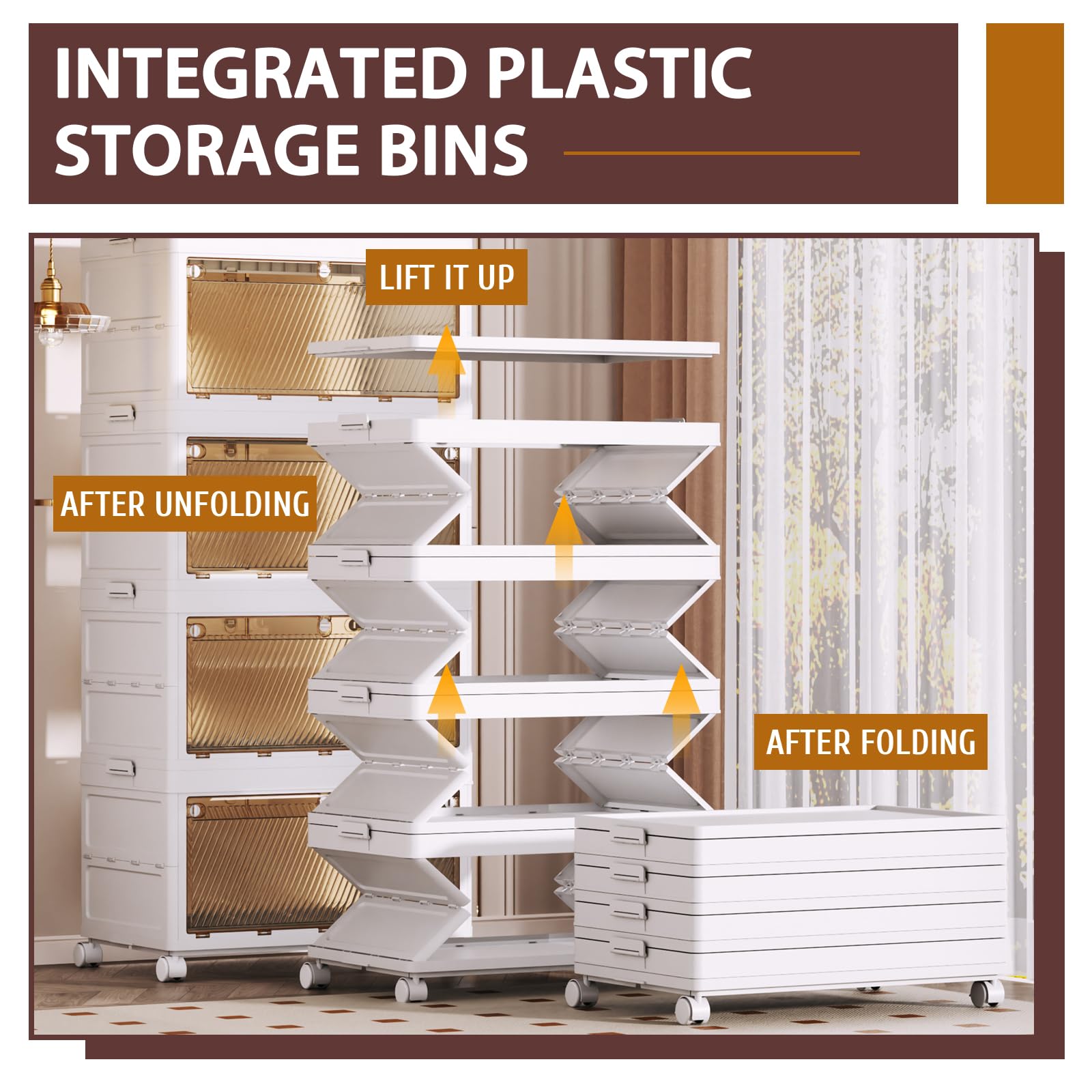 4-Tier Stackable Plastic Storage Bins - 37QT Clear Organizing Bins for Closet, Bedroom, Study, Toy Room & Office - Space Saving Storage Containers for Home Organization & Kids Toys Storage