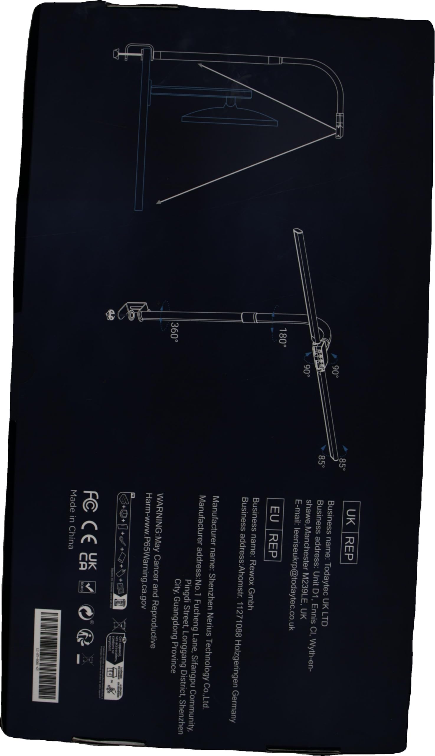 Quntis 32-inch Double LED Desk Lamp with Clamp - 24W Dimmable Touch Control Office Light, Flexible Swan Neck for Reading, Studying, and Architectural Work - Perfect for Home Office, Study Room, and Workspace