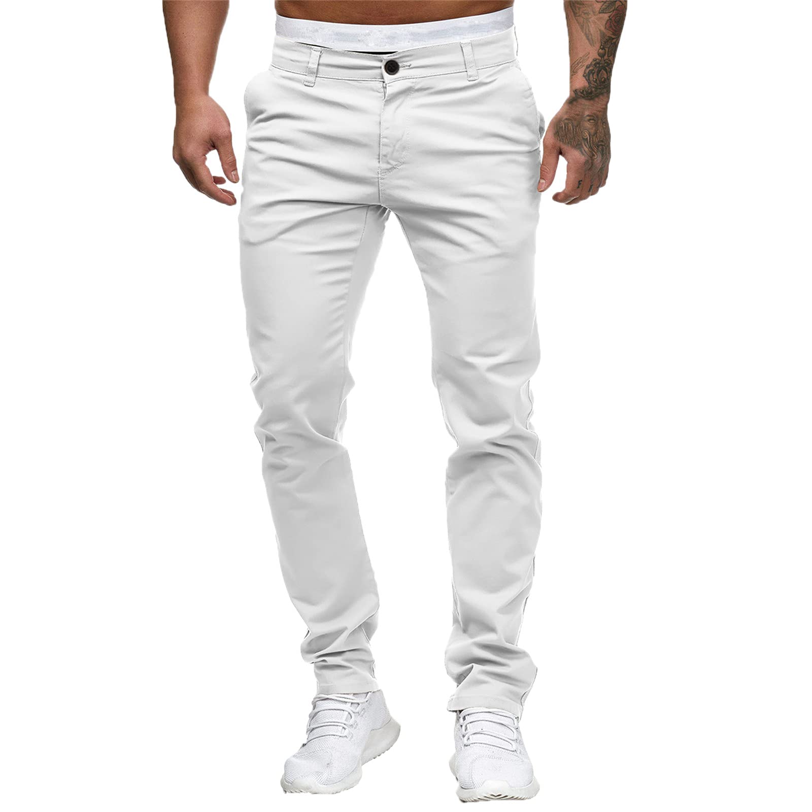 Men's Casual Jogger Pants - Cotton Twill Cargo Chinos for Hiking, Outdoor Recreation & Fitness | Workout, Running, Travel & Everyday Wear
