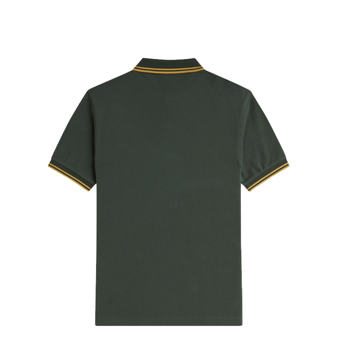 Fred Perry Men's Twin Tipped Polo Shirt in Court Green - Classic Casual Wear for Golf, Tennis & Everyday Style
