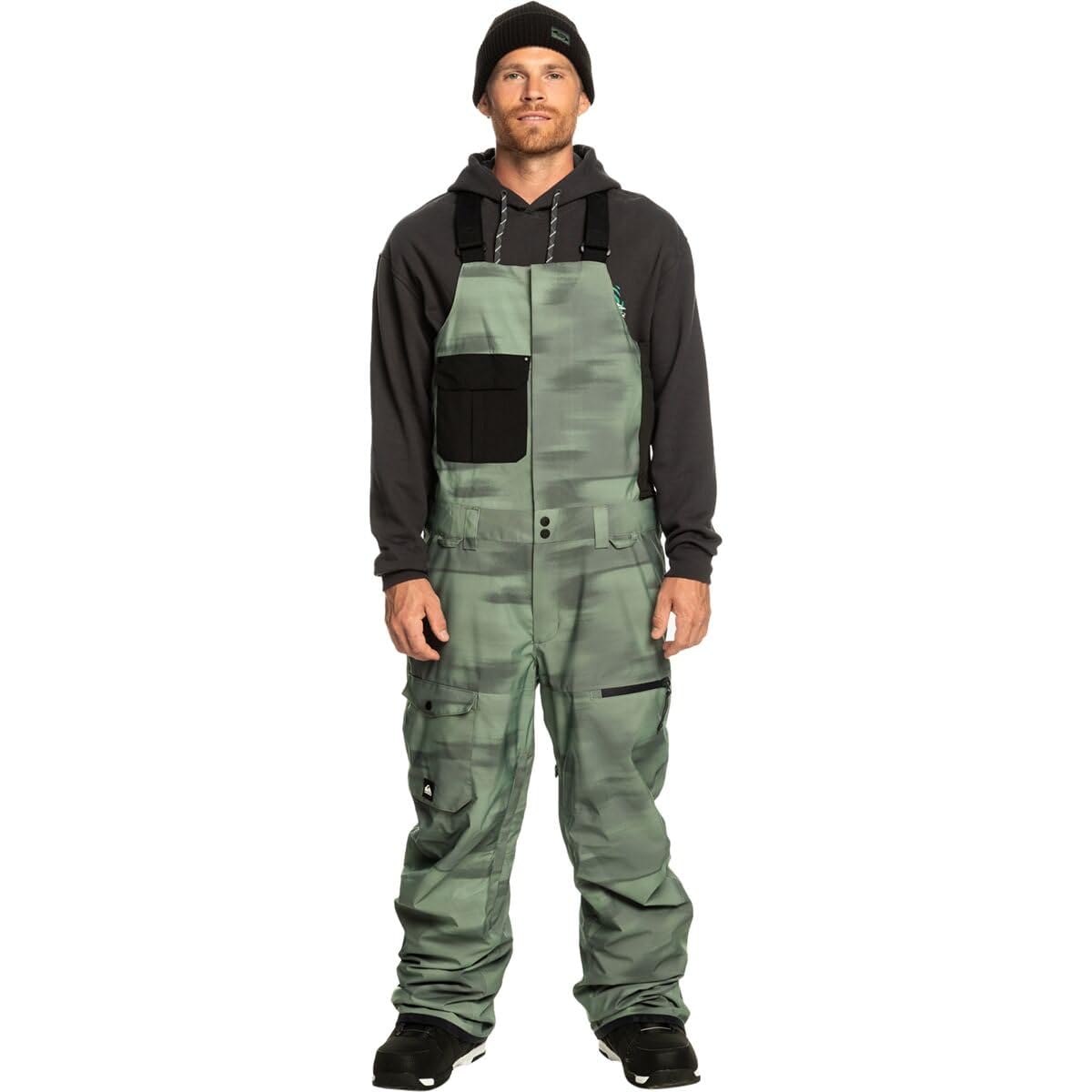 Quiksilver Men's Utility Bib Snowboard Pants - Waterproof, Insulated Winter Ski Pants for Snowboarding & Cold Weather Activities