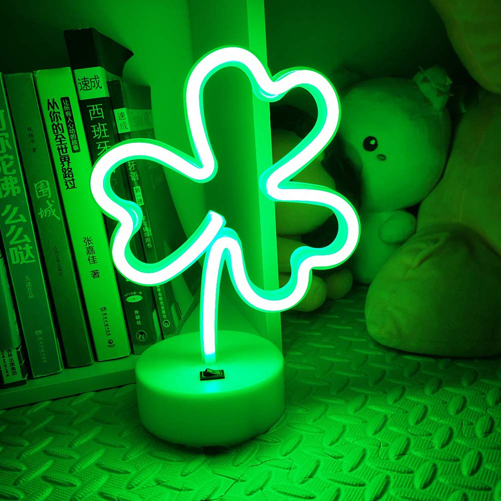 Clover LED Neon Sign - Vibrant Night Light & Art Decor for Home, Party, Living Room | Perfect for Wall Decor, Tabletop Lighting & Bedroom Ambiance