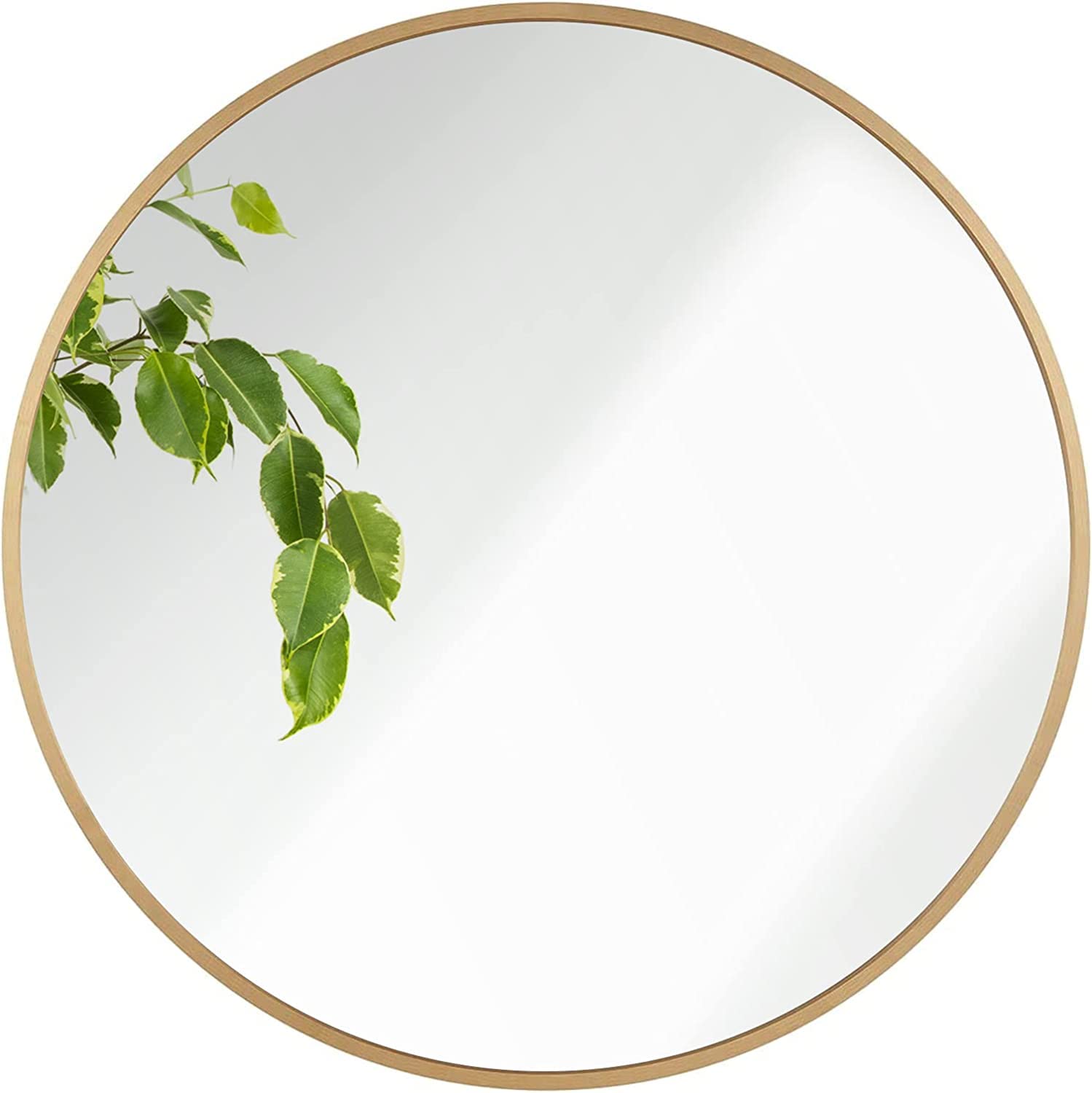 42 Inch Large Round Wall Mirror - HD Gold Circle Mirror for Home Decor, Modern Metal Frame Circular Vanity Mirror - Perfect for Bathroom, Entryway, Hallway & Over Sink - Easy to Install & Stylish Accent Piece
