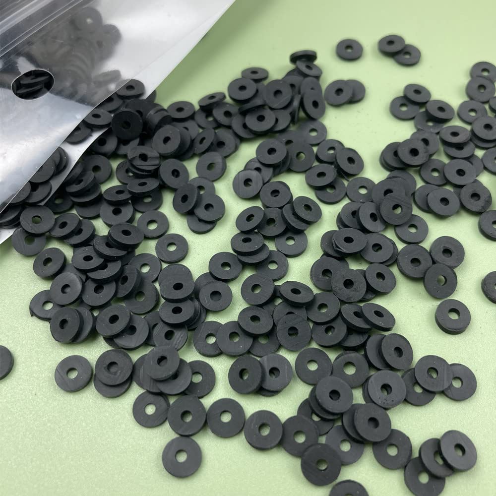 3000pcs 6mm Black Heishi Beads - Polymer Clay Flat Round Spacer Beads for Jewelry Making, DIY Bracelets, Necklaces, Earrings - Handmade Craft Supplies for Beading & Accessories (Perfect for Boho, Friendship & Fashion Jewelry Projects)