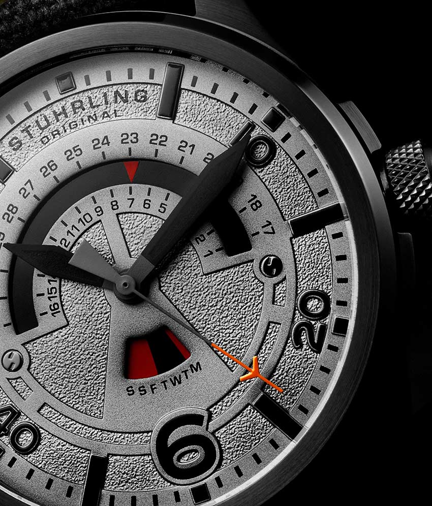 Men's Aviator 452 Quartz 44mm Stainless Steel Watch - Classic Pilot Style for Aviation Enthusiasts & Everyday Wear