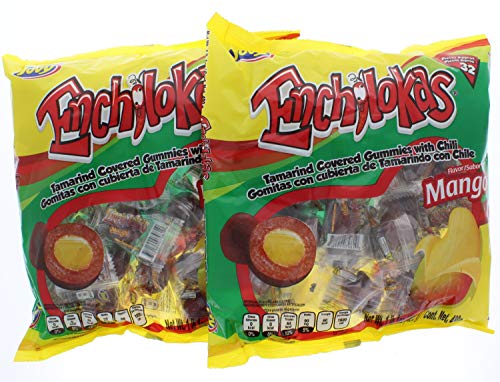 2 Pack Jovy Enchilokas Candy - Mango Flavored Tamarind Covered Gummy with Chili, 32 Count (64 Total) - Perfect for Parties, Snacking & Mexican Candy Lovers