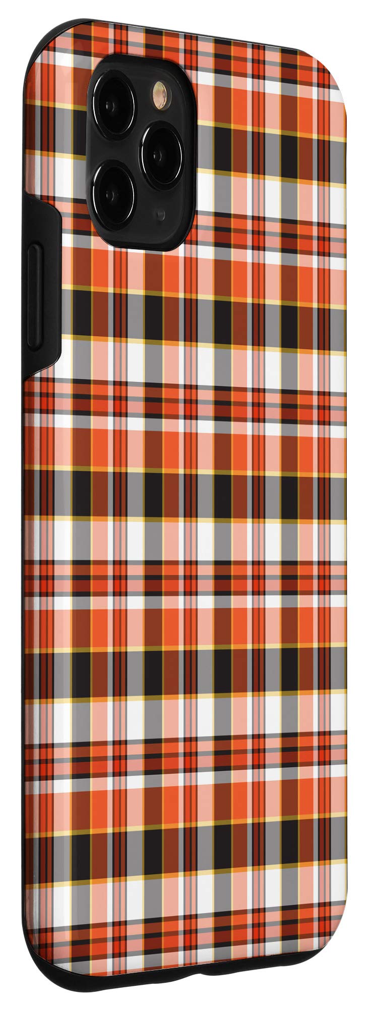 iPhone 11 Pro Max Case - Orange & Black Plaid Design for Halloween, Fall & Autumn | Durable Protective Cover with Pumpkin Pattern | Perfect for Parties, Seasonal Events & Everyday Use