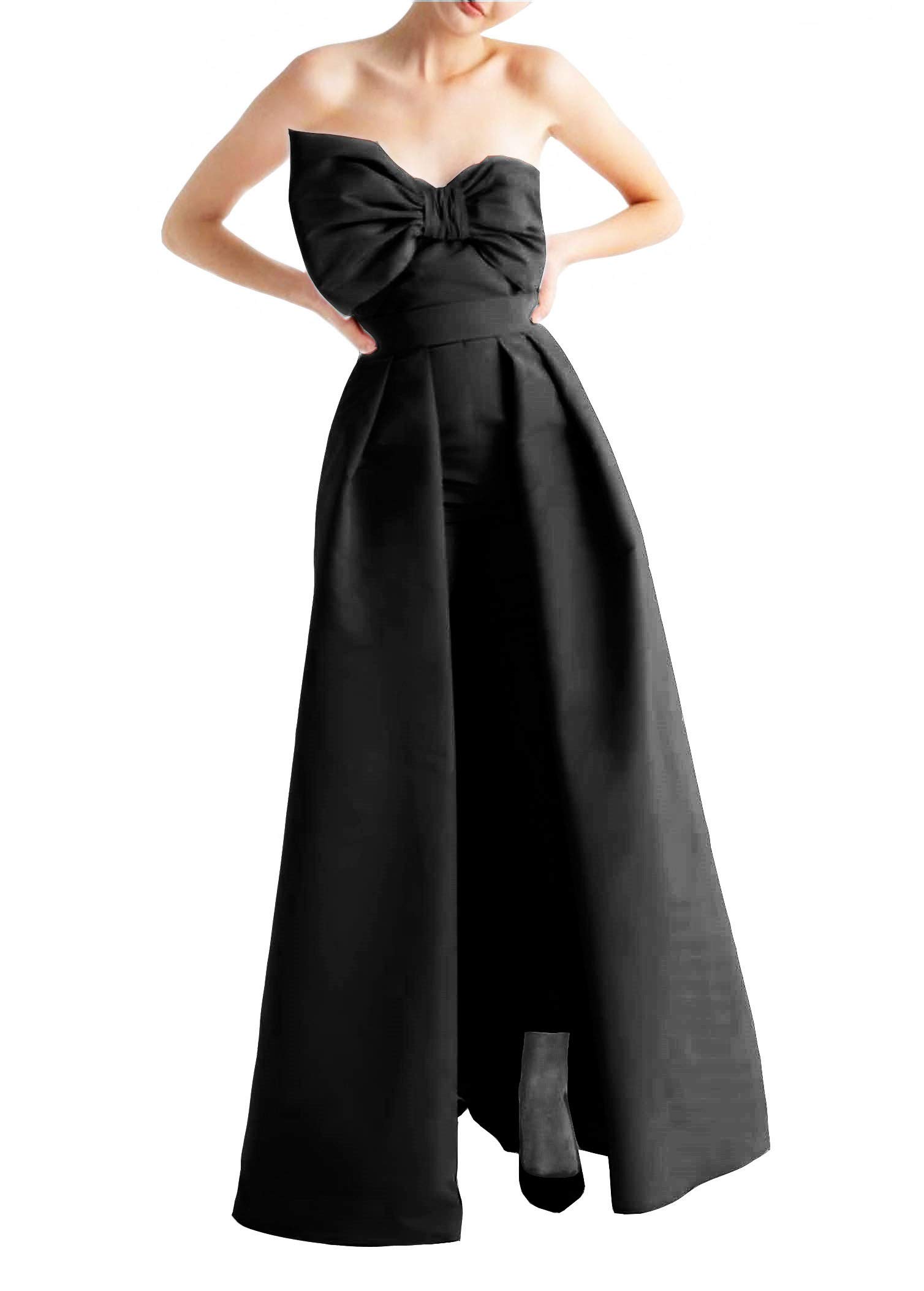 Honeydress Women's Sweetheart Satin Prom Dress & Jumpsuit with Detachable Skirt - Elegant Evening Gown for Homecoming, Wedding Guest, Cocktail Party