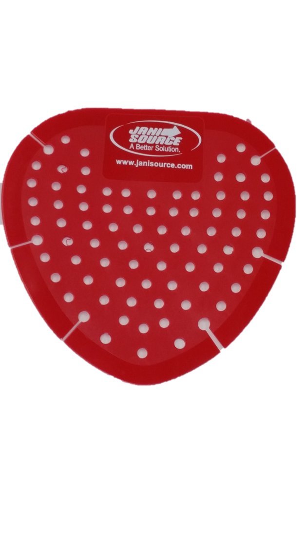 JaniSource Urinal Screen Deodorizer - Cherry Scent, Pack of 100 | Long-Lasting Odor Control for Restrooms, Bathrooms & Public Washrooms