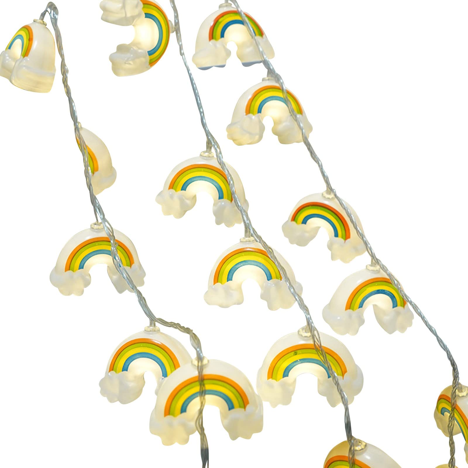 Rainbow Fairy String Lights - 33ft LED Warm White Christmas Lights for Indoor & Outdoor, Battery Powered Fairy Lights for Wedding, Party, Home, Nursery, Bedroom, Christmas Tree Decoration - Perfect for Holiday, Garden, Patio, and Festive Decor