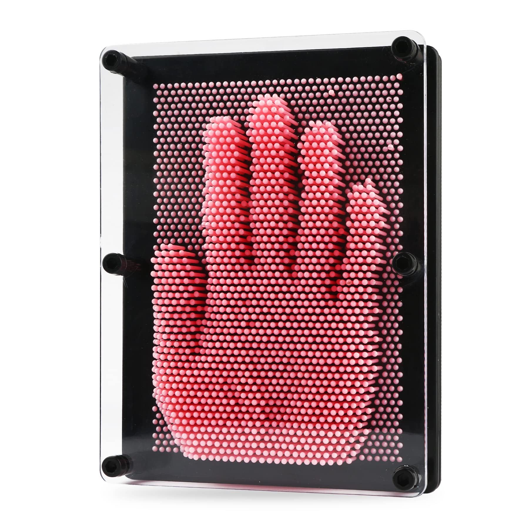 3D Pin Art Board Toy - Large 6x8 Inch Desk Sculpture for Kids & Adults, Stress Relief Fidget Toy, Pink - Perfect for Office Decor, Gift Ideas and Sensory Play