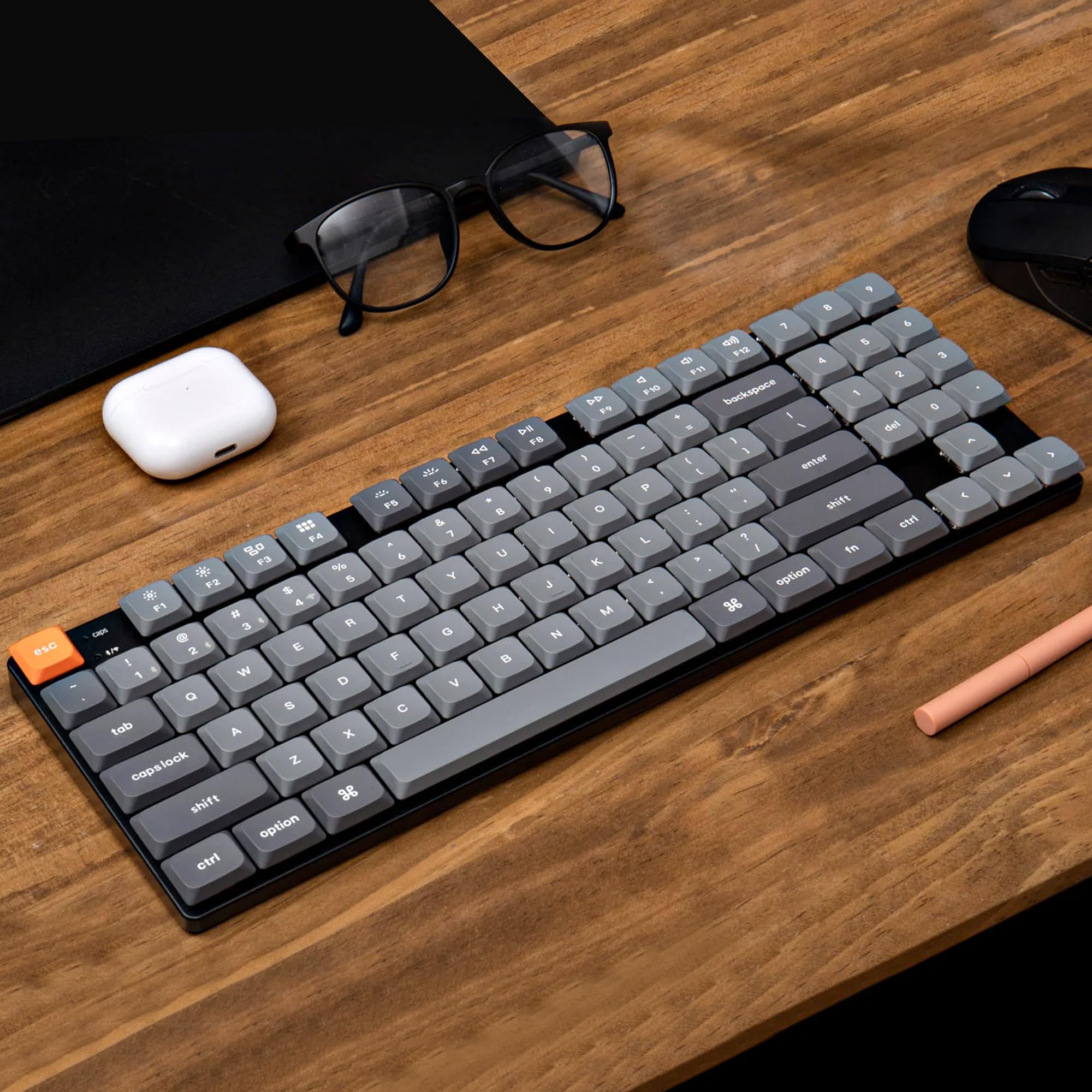 Keychron K13 Max Low-Profile Wireless RGB Mechanical Keyboard - Bluetooth/2.4GHz/Wired, QMK/VIA Programmable, TKL with Numpad for Mac/Windows/Linux - Perfect for Gaming, Coding & Office Work