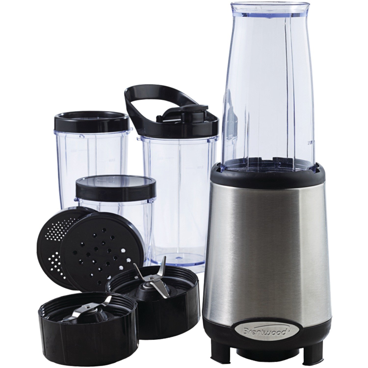 Brentwood JB-199 Multi Pro Personal Blender 20-Piece Set - Stainless Steel Blender for Smoothies, Shakes & Meal Prep - Perfect for Kitchen, Office & Travel