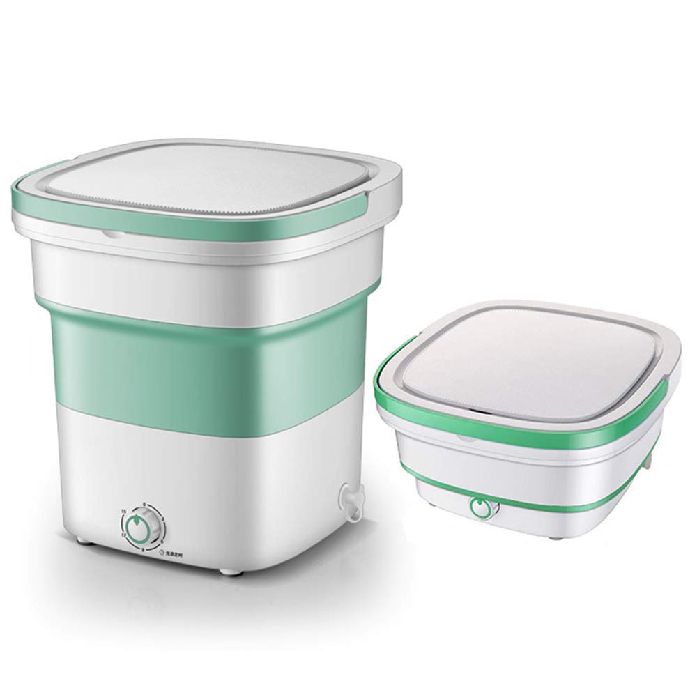 TQMB-A Mini Foldable Washing Machine - Portable Ultrasonic Cleaning Device for Underwear, Socks & Small Clothes | Compact Automatic Washer | Blue & Green Options | Perfect for Dorms, Travel & Small Apartments