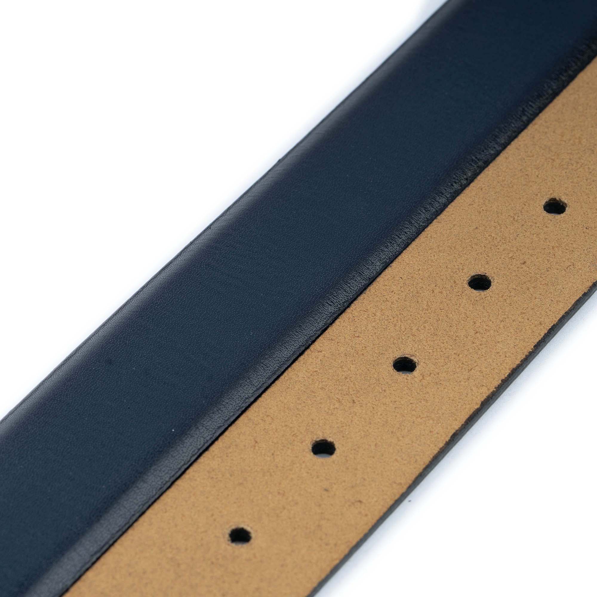 Genuine Leather Navy Blue Belt Strap Replacement for Dunhill Buckles - Perfect for Business, Casual & Formal Wear