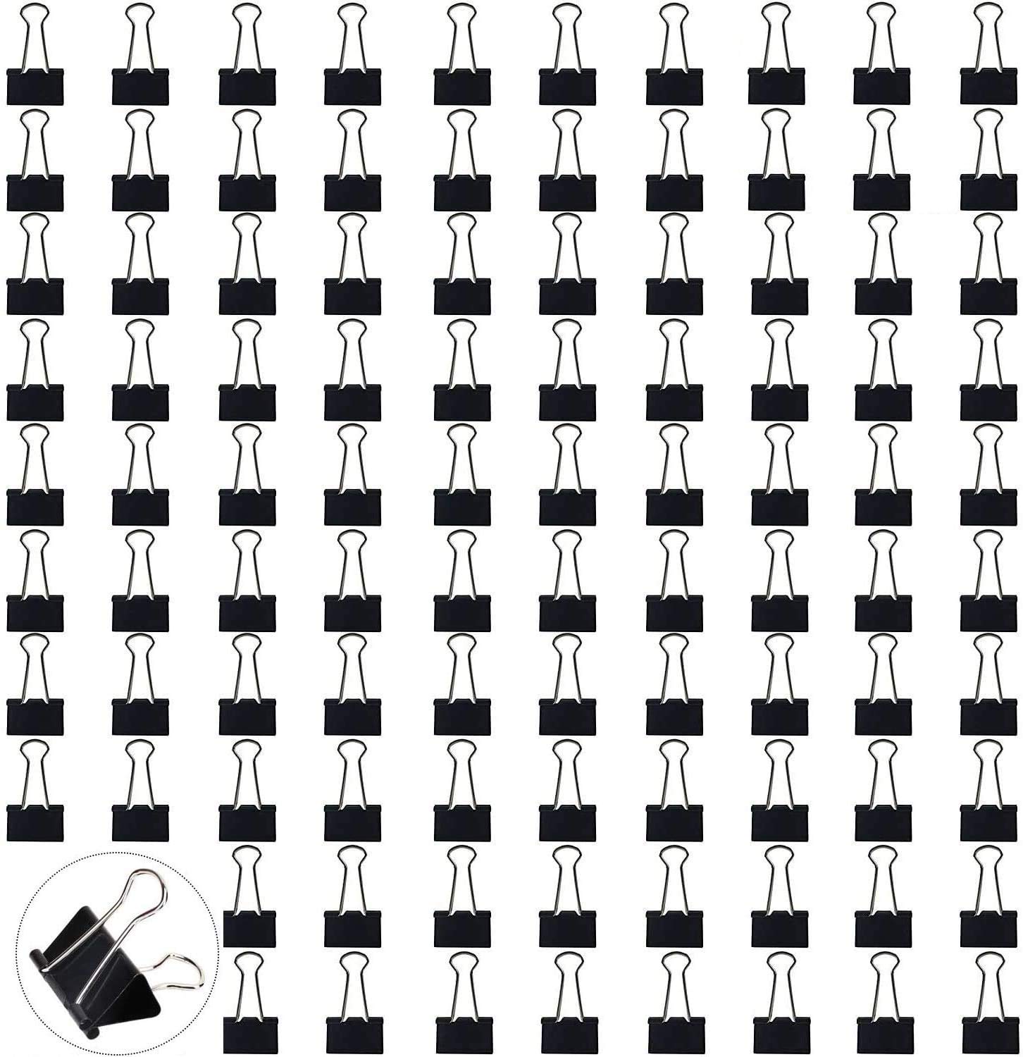 240PCS Small Binder Clips 0.6 Inch - Mini Paper Clips for Office, School & Home Supplies - Black Micro Binder Clips (20 Pack/15mm) - Perfect for Organizing Documents, Photos & Craft Projects