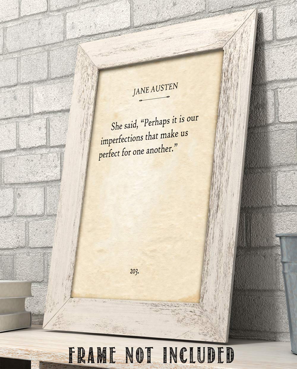 Jane Austen - Emma - 'Perhaps It Is Our Imperfections' - 11x14 Unframed Literary Print - Inspirational Book Lover Gift & Home Decor Under $15 - Perfect for Reading Nooks, Libraries & Austen-Themed Rooms