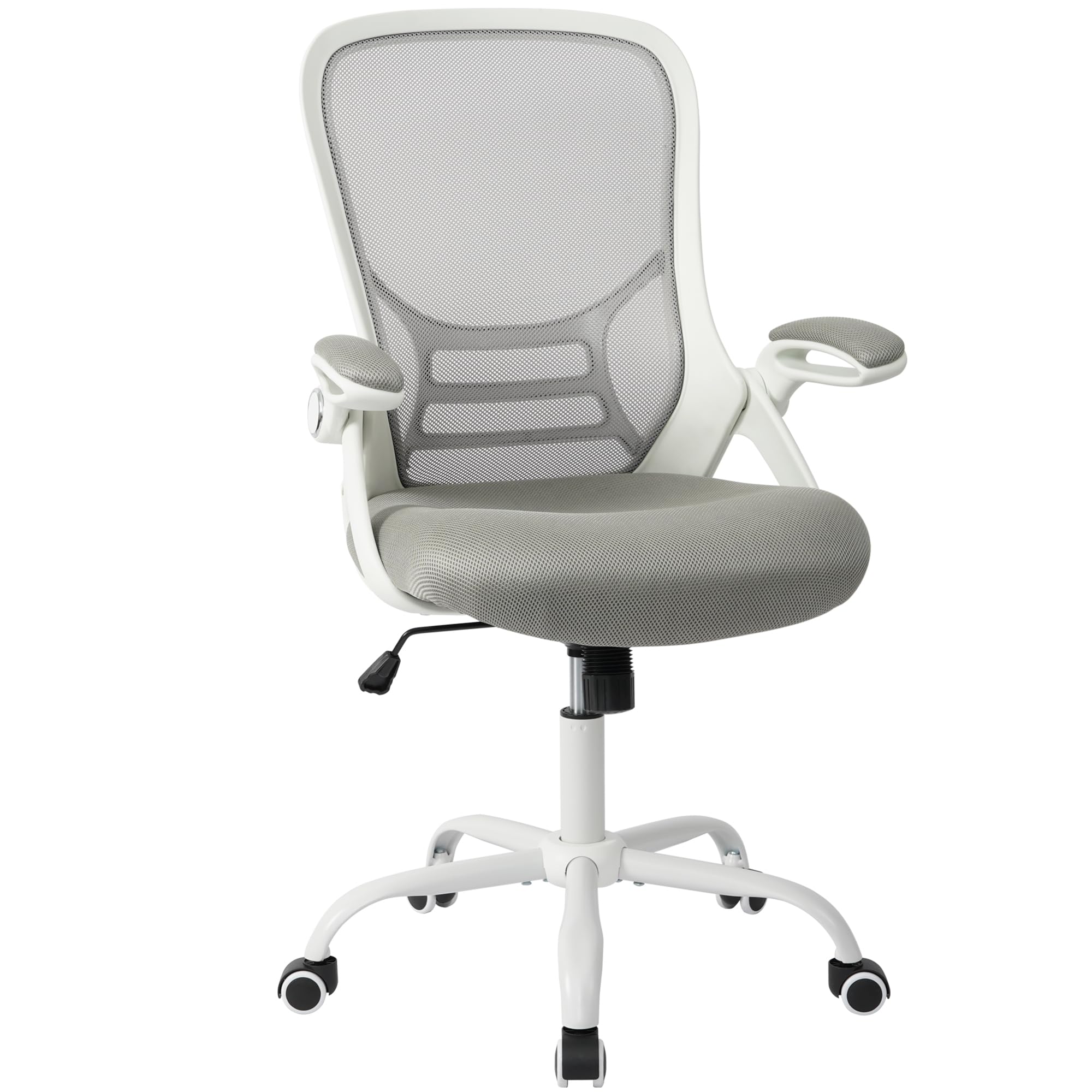 HYLONE Ergonomic White Office Chair - Breathable Mesh Back, Adjustable Height, Lumbar Support for All-Day Comfort - Perfect for Home Office, Gaming, and Workspace Use