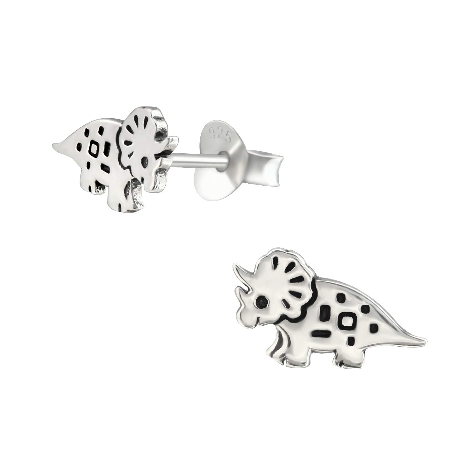 925 Sterling Silver Dinosaur Stud Earrings for Women - Minimalist Dino Jewelry Gift - Perfect for Everyday Wear, Gifts & Dinosaur Lovers