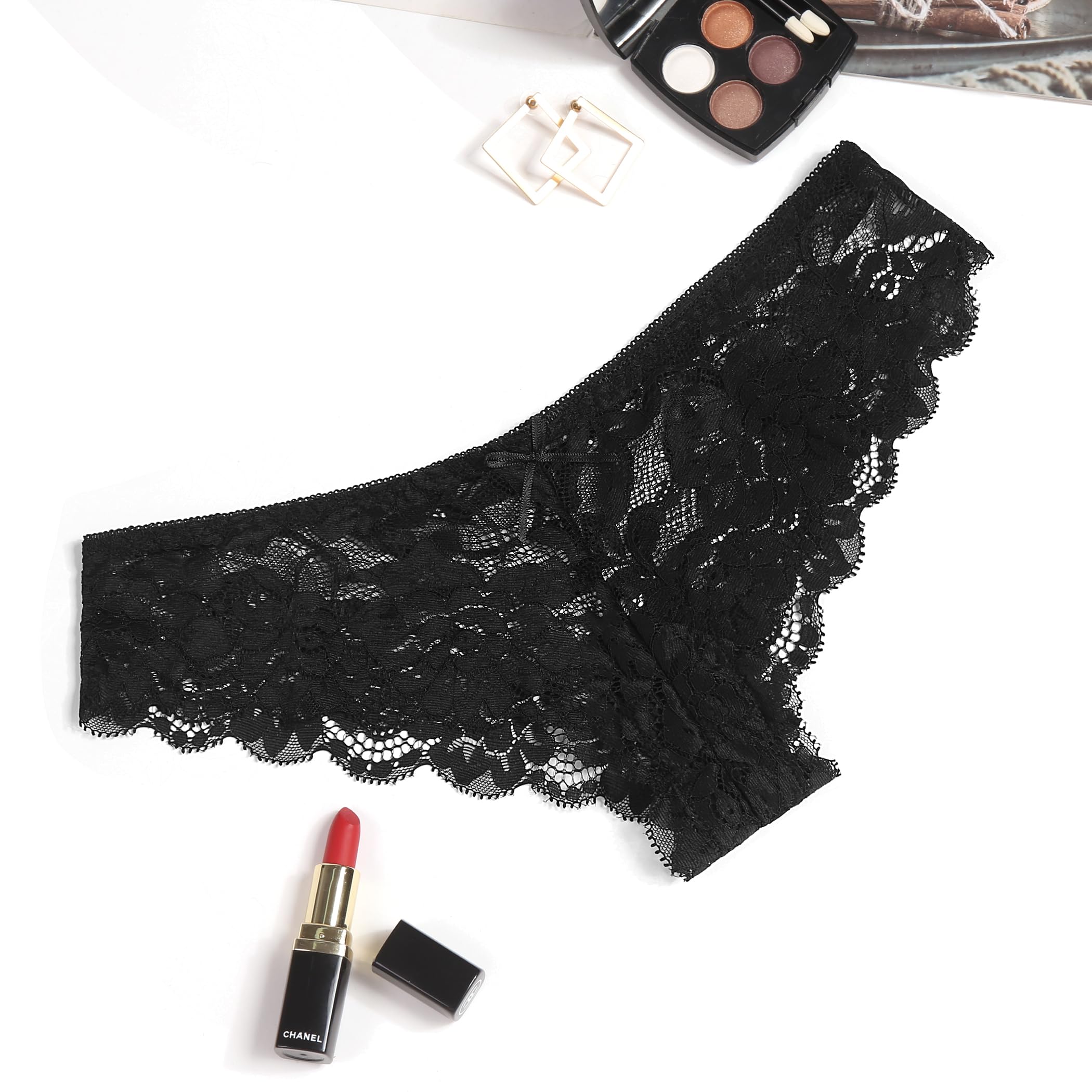 Avidlove Women's Floral Lace Panties - Sexy Hipster Underwear with V-Shape Waistband, Comfortable Tanga Panty for Everyday Wear, Date Night & Special Occasions