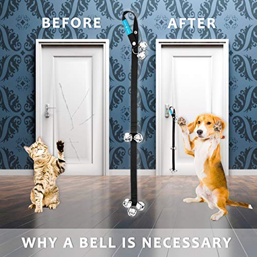 Duke & Dixie Dog Doorbells - 2 Pack Adjustable Pet Training Bells for Puppy Potty Training | Premium Quality Extra Large Loud Door Bells with Whistle | Perfect for Housebreaking Dogs & Teaching Outdoor Bathroom Habits