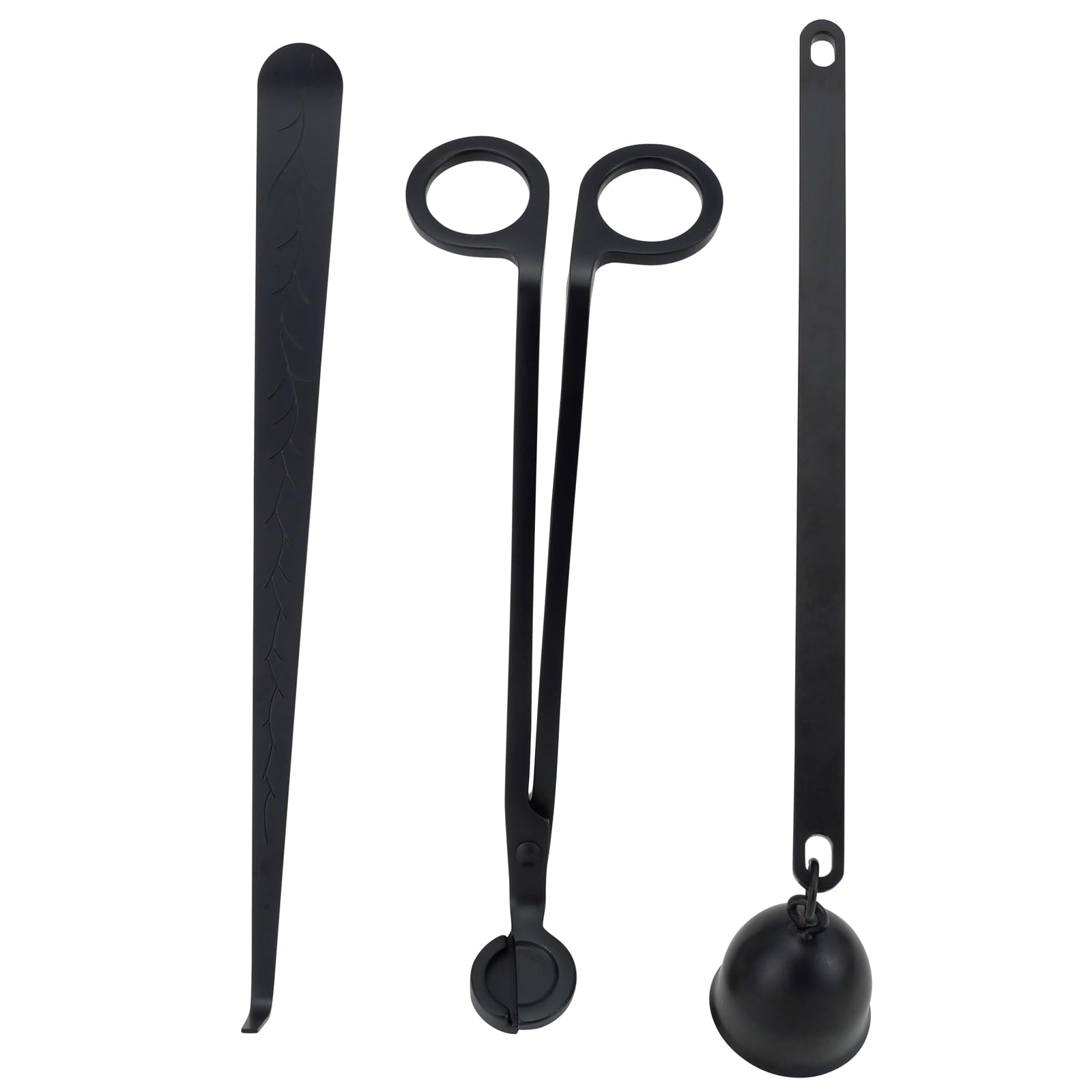 3-in-1 Premium Candle Accessory Set - Wick Trimmer, Dipper & Snuffer Extinguisher - Black Candle Care Tools Gift for Candle Lovers - Perfect for Home Decor, Spa Relaxation & Romantic Ambiance