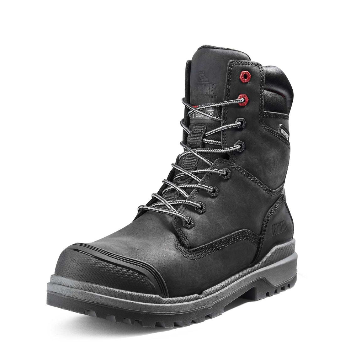 Kodiak Karluk Men's 8 Waterproof Composite Toe Work Boot 8379BK - Black Safety Shoes for Construction, Hiking & Outdoor Work