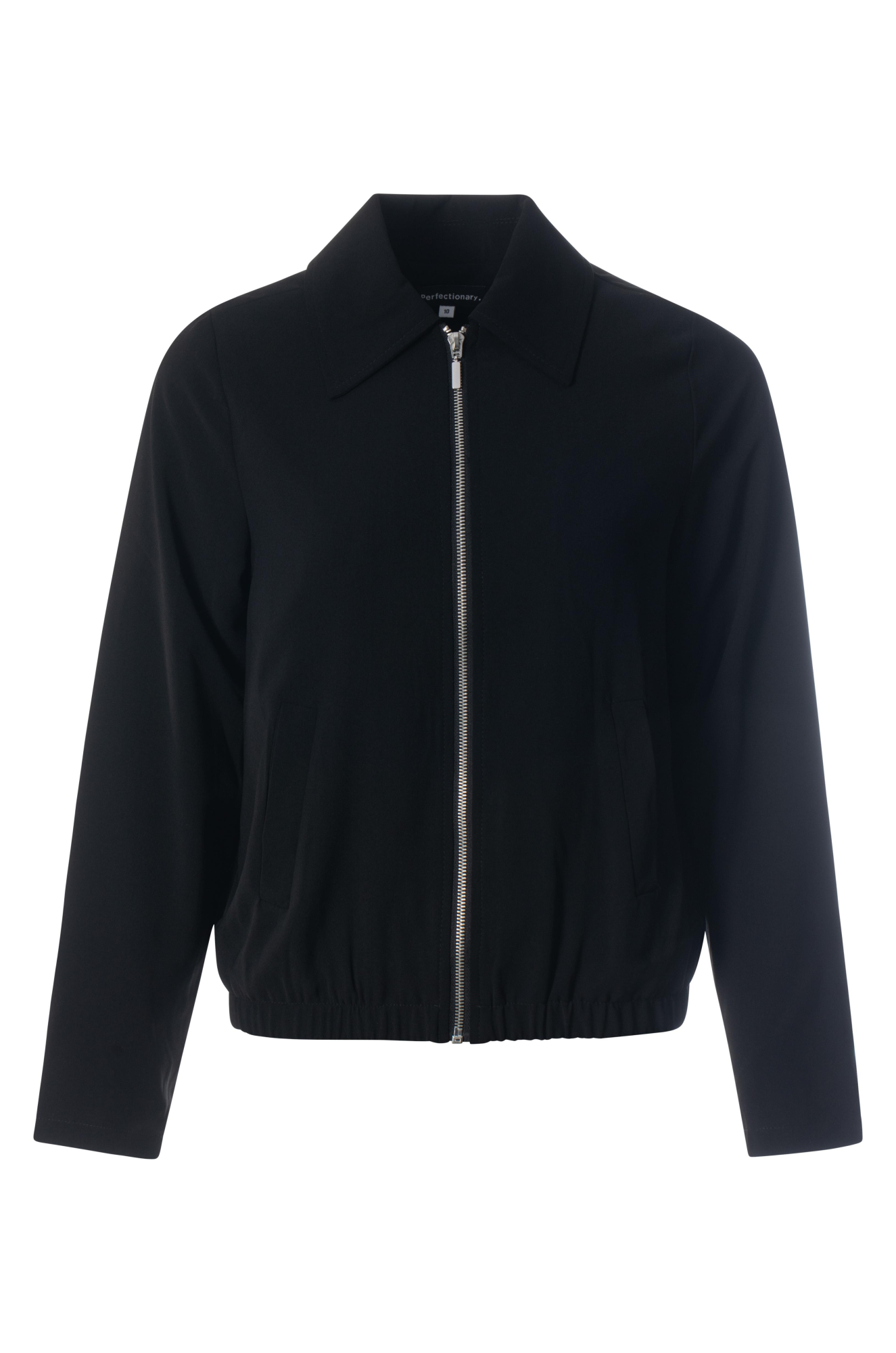 Soft Crepe Zip Front Jacket for Women - Black Outerwear | Lightweight & Stylish | Perfect for Work, Travel & Casual Wear | 4304ZZ