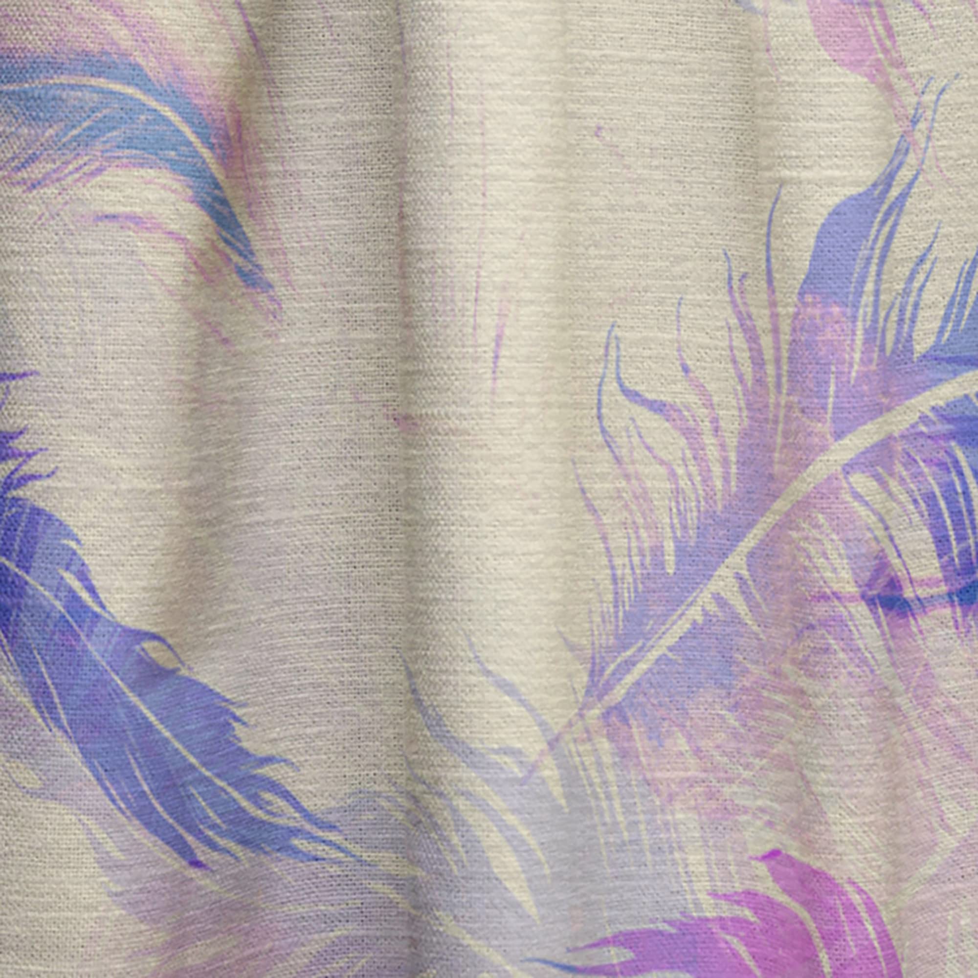 DesignQ Thermal Insulated Blackout Curtains - 'Flying Bird Feathers' Print Window Drapes for Bedroom & Living Room (52x120 Inches, Single Panel) - Perfect for Privacy, Light Blocking & Temperature Control