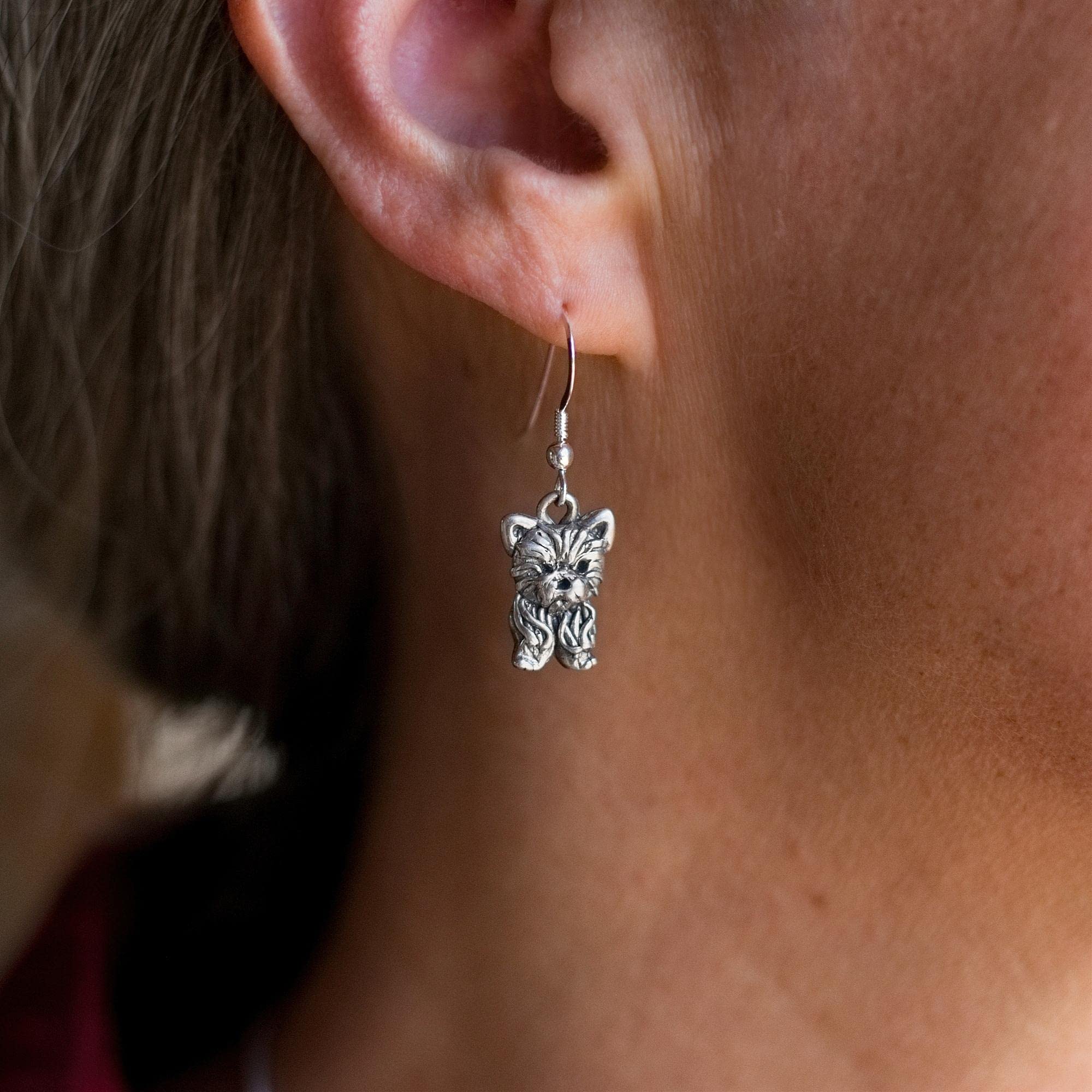 Sterling Silver Yorkie Dog Earrings for Women | Handmade Yorkie Jewelry Gifts | Perfect for Dog Lovers & Pet Owners | Birthday, Anniversary & Christmas Gifts for Her