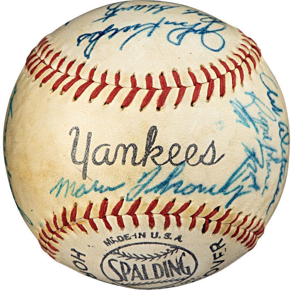 1958 New York Yankees Signed Spalding Baseball - Berra, Ford & More - PSA Certified Authentic - Perfect for Baseball Memorabilia Collectors & Yankees Fans Display