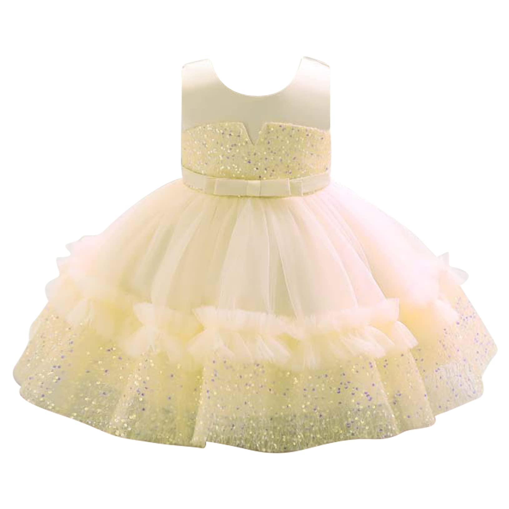 ACSUSS Vintage Floral Lace Pearls Princess Tutu Dress for Baby Girls - Baptism, Wedding & Party Outfit | Perfect for Special Occasions, Photo Shoots & First Birthday Celebrations